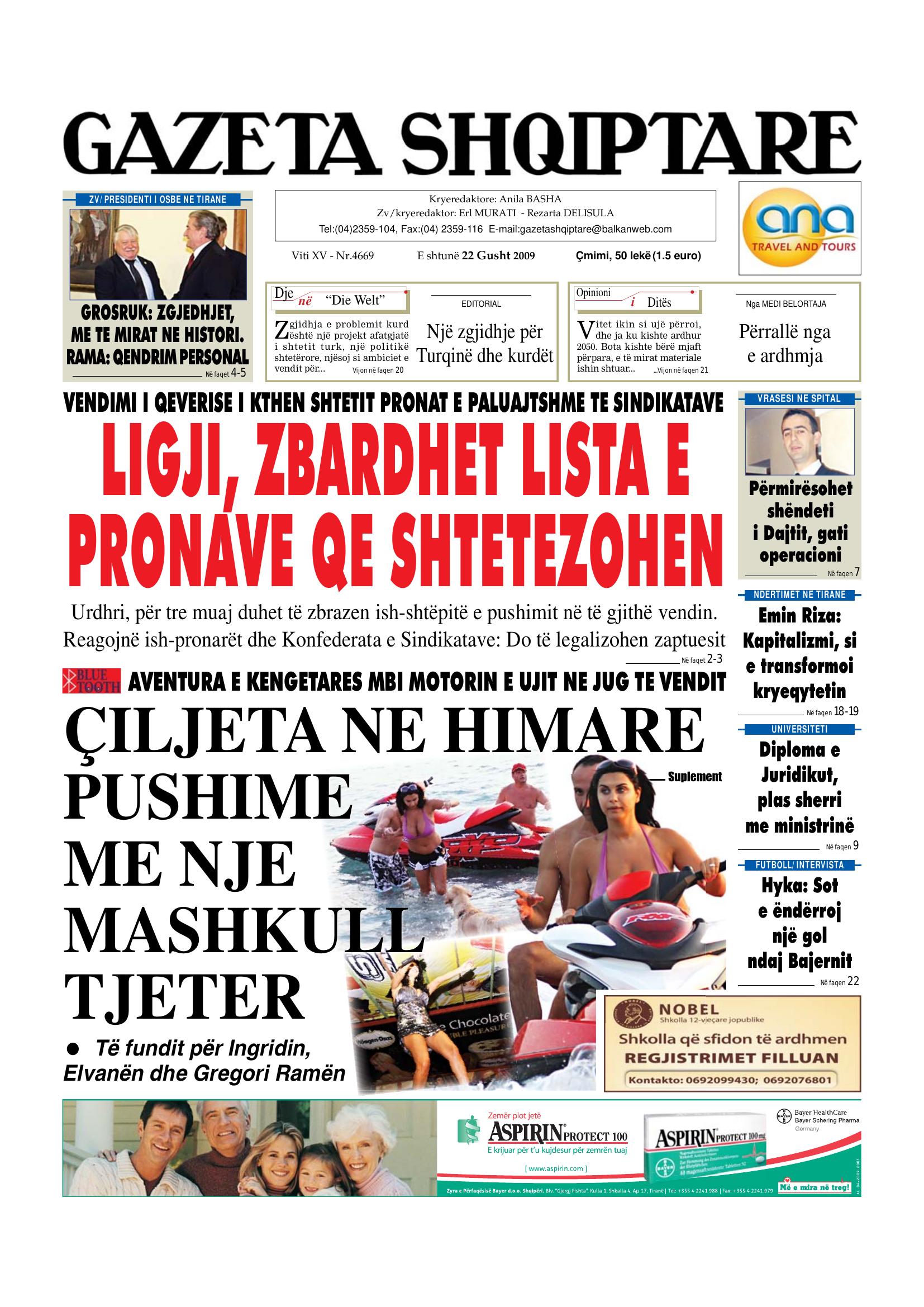 Gazeta Shqiptare 2009-08-22